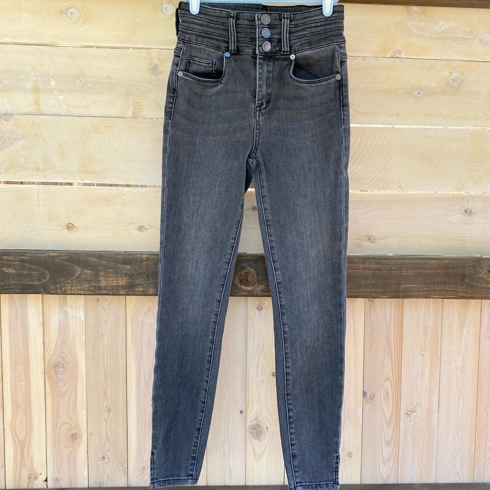 BlankNYC 3 Button High Rise Skinny Jeans Grey Size 24